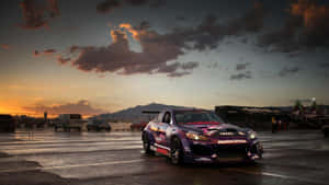 Mazda Rx-8 Sporty Red Coupe On A Scenic Road Wallpaper