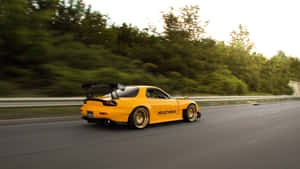 Mazda Rx7 Fc Classic Code In Yellow Wallpaper