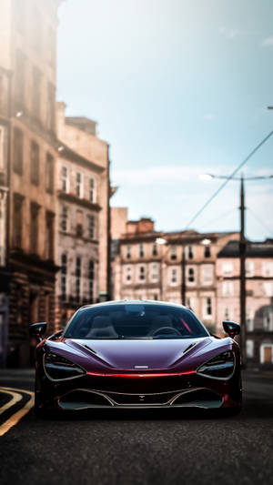 Mclaren 720s With Buildings Phone Wallpaper