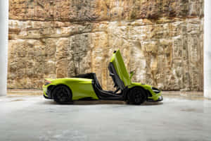 Mclaren 765lt Speeding On A Highway Wallpaper