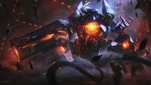 Mecha_ Rampage_at_ Night Wallpaper