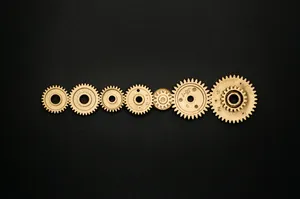 Mechanical Gearson Black Background Wallpaper