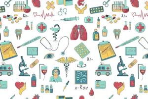 Medical Profession Doodles Pattern Wallpaper