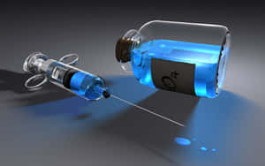 Medical Syringeand Vial3 D Render Wallpaper