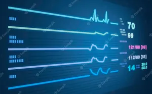 Medical Vital Signs Displays On Monitor Wallpaper
