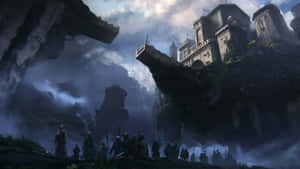 Medieval_ Fantasy_ Castle_ Above_ Clouds Wallpaper