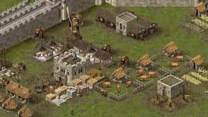 Medieval R T S Base Construction Wallpaper