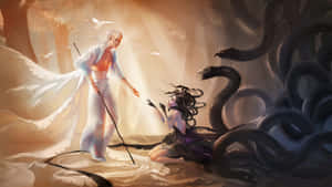 Medusa_and_ Athena_ Encounter Wallpaper