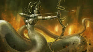 Medusa_ Archer_in_ Flames Wallpaper