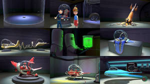 Meet The Robinsons Time Machine Collage Wallpaper