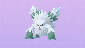 Mega Abomasnow Against Purple Abstract Background Wallpaper