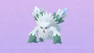 Mega Abomasnow Against Purple Abstract Background Wallpaper