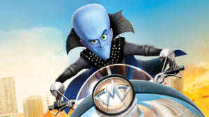 Megamind Riding His Motorcycle Wallpaper