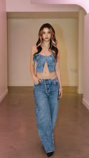 Megan Katseye Denim Fashion Wallpaper