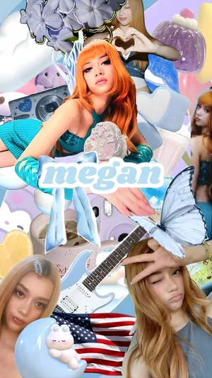 Megan Katseye Style Collage Wallpaper