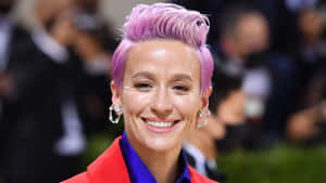 Megan Rapinoe Purple Hair Smile Wallpaper