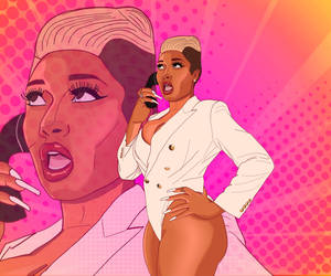 Megan Thee Stallion Pop Art Wallpaper