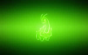 Meganium Neon Green Aesthetic Illustration Wallpaper