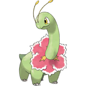 Meganium Pokemon On White Background Wallpaper