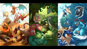 Meganium With Other Pokemon Types Wallpaper