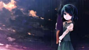 Melancholic_ Anime_ Girl_in_ Rain Wallpaper