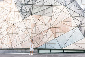 Melbourne Federation Square Geometric Facade Wallpaper