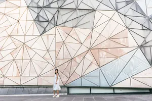 Melbourne Federation Square Geometric Facade Wallpaper