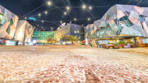 Melbourne Federation Square Night View Wallpaper