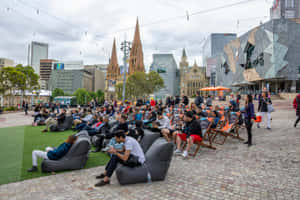 Melbourne Federation Square Relaxation Area Wallpaper