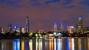 Melbourne Night Lake Wallpaper