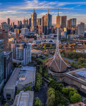 Melbourne Skyline Arts Centre Spire Wallpaper