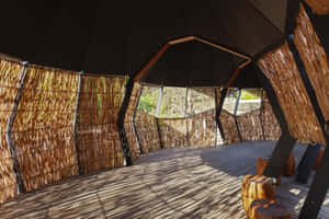 Melbourne Zoo Thatched Gazebo Interior Wallpaper