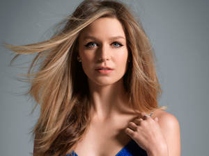 Melissa Benoist Long Blonde Hair Wallpaper