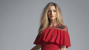 Melissa Benoist Red Dress Wallpaper