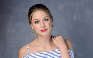 Melissa Benoist Red Lips Wallpaper