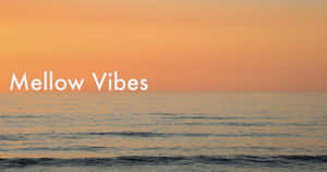 Mellow Vibes Text On A Beach Sunset Photo Wallpaper