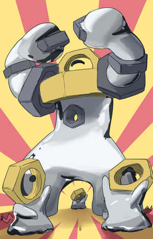 Melmetal Flexing With Meltan Wallpaper