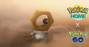 Meltan On Brown Background Wallpaper
