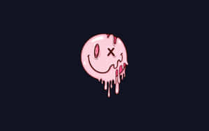 Melting Pink Smiley Face Wallpaper