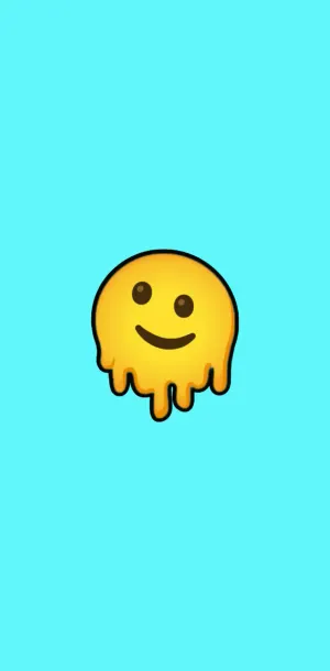 Melting Smiley Face Blue Background Wallpaper