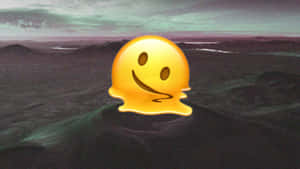 Melting Smiley Face Desert Landscape Wallpaper