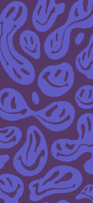 Melting Smiley Face Pattern Wallpaper