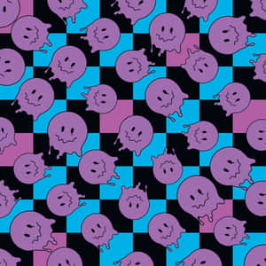 Melting Smiley Face Pattern Wallpaper