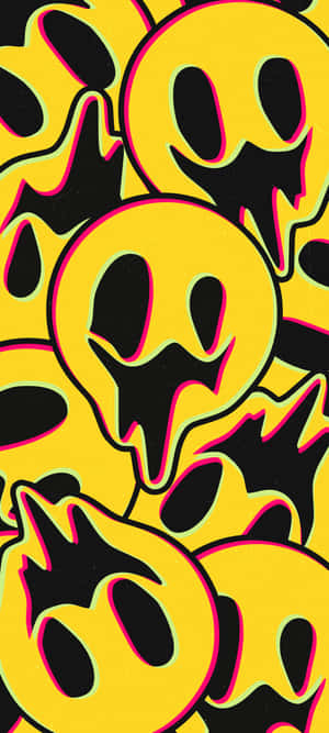 Melting Smiley Faces Pattern.jpg Wallpaper