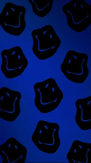 Melting Smiley Faces Pattern Wallpaper