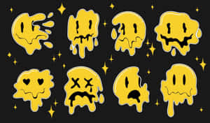 Melting Smiley Faces Vector Illustration Wallpaper