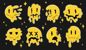 Melting Smiley Faces Vector Illustration Wallpaper