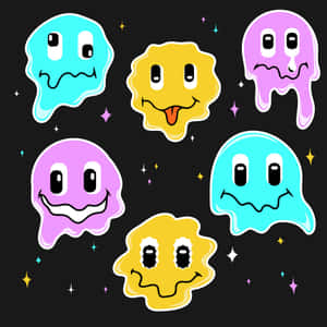 Melting Smiley Faces Vector Illustration Wallpaper