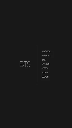 Member Names Bts Black Aesthetic Wallpaper