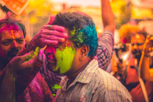 Men Celebrating Happy Holi Hd Wallpaper